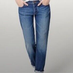 LOFT High Waist Boyfriend Boho Distressed Ripped Jeans 00
